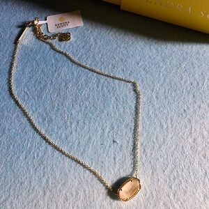 Kendra Scott Gold Necklace with Blush Pink Stone